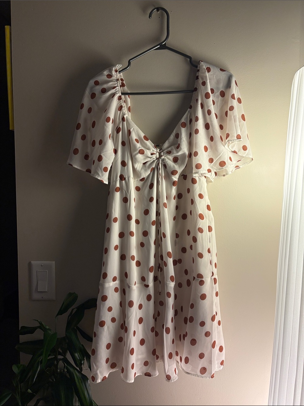Abercrombie & Fitch Cream Dress with Rust Polka Dots
